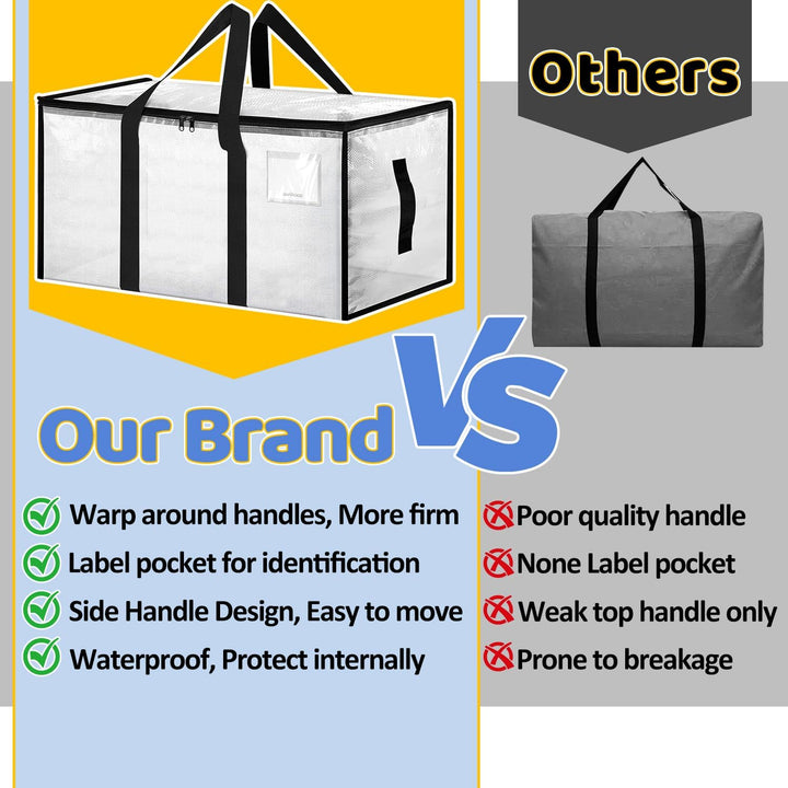 Aufbewahrungstasche 4 Stücke Umzugstaschen, 88L Aufbewahrungstasche Gross Transparente, Aufbewahrung