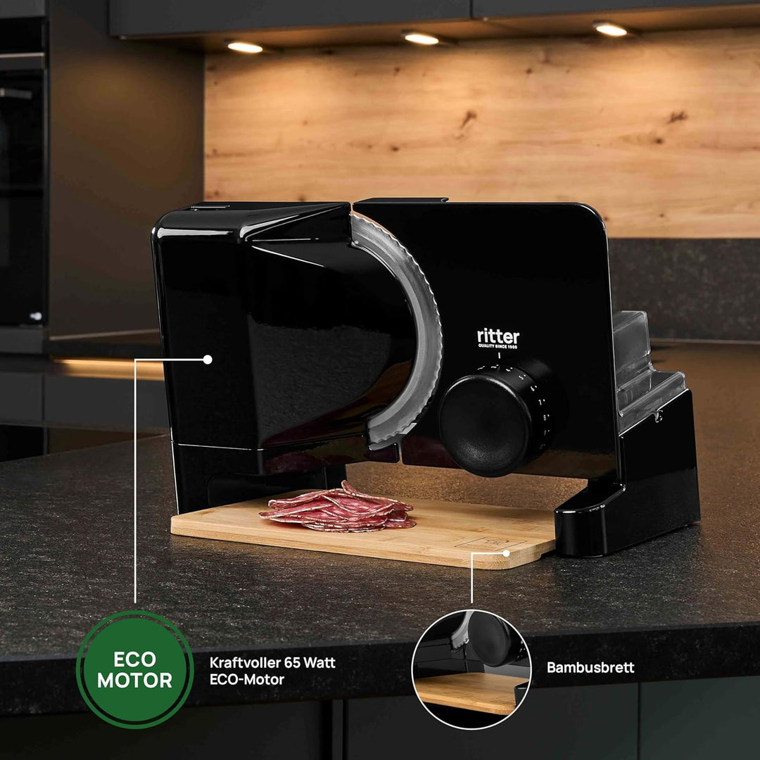 ritter varido 5 Elektrischer Allesschneider & Brotschneidemaschine aus Metall mit ECO-Motor, Made in
