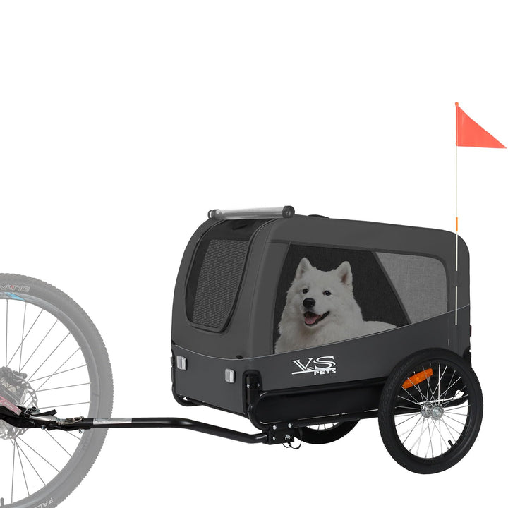 Tiggo VS Pets L Hundeanhänger gross Fahrradanhänger für mittelgrosse und grosse Hunde bis 35 kg, Kla