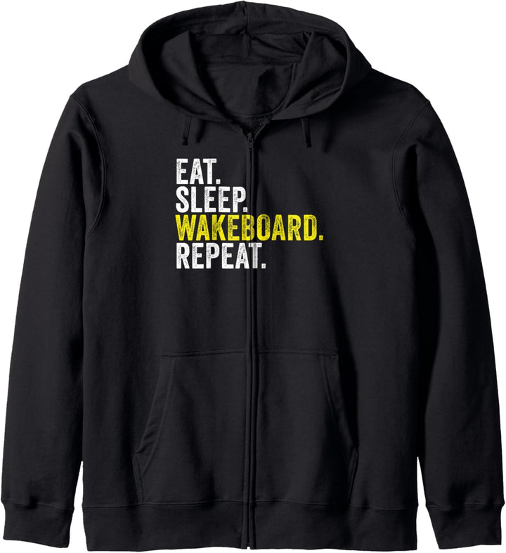 Eat Sleep Wakeboard Wiederholen Lustiges Wakeboarden Kapuzenjacke