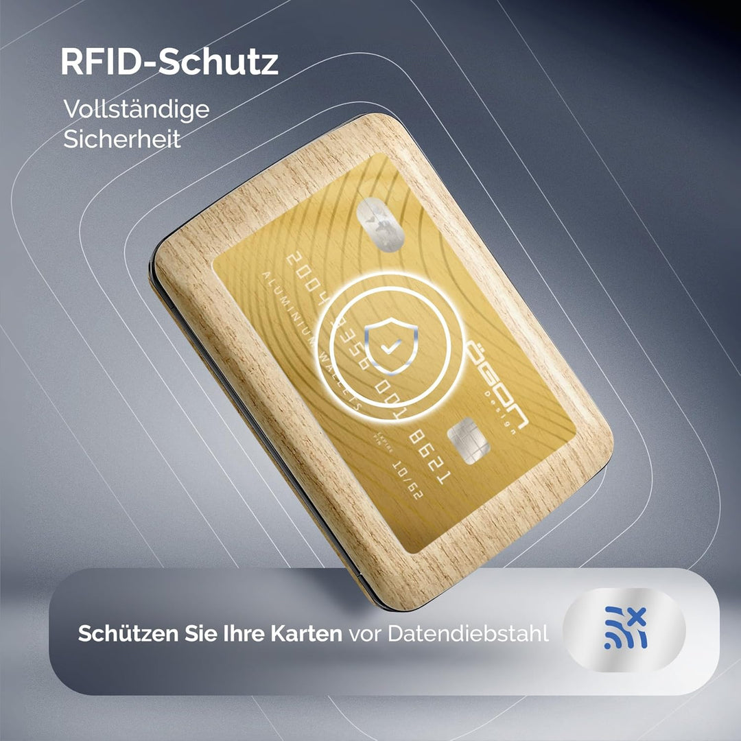 OGON Aluminium Geldbörse Smart Case V2 - Einfache Lagerung - Metallverschluss - Kartenetui mit RFID-
