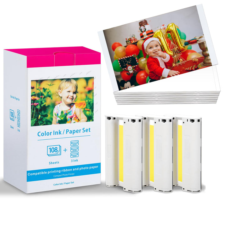 Oozmas Ersatz Canon Selphy CP CP1300 CP1200 CP910 CP800 Fotopapier KP-108IN 3115B001(AA) kompatibel