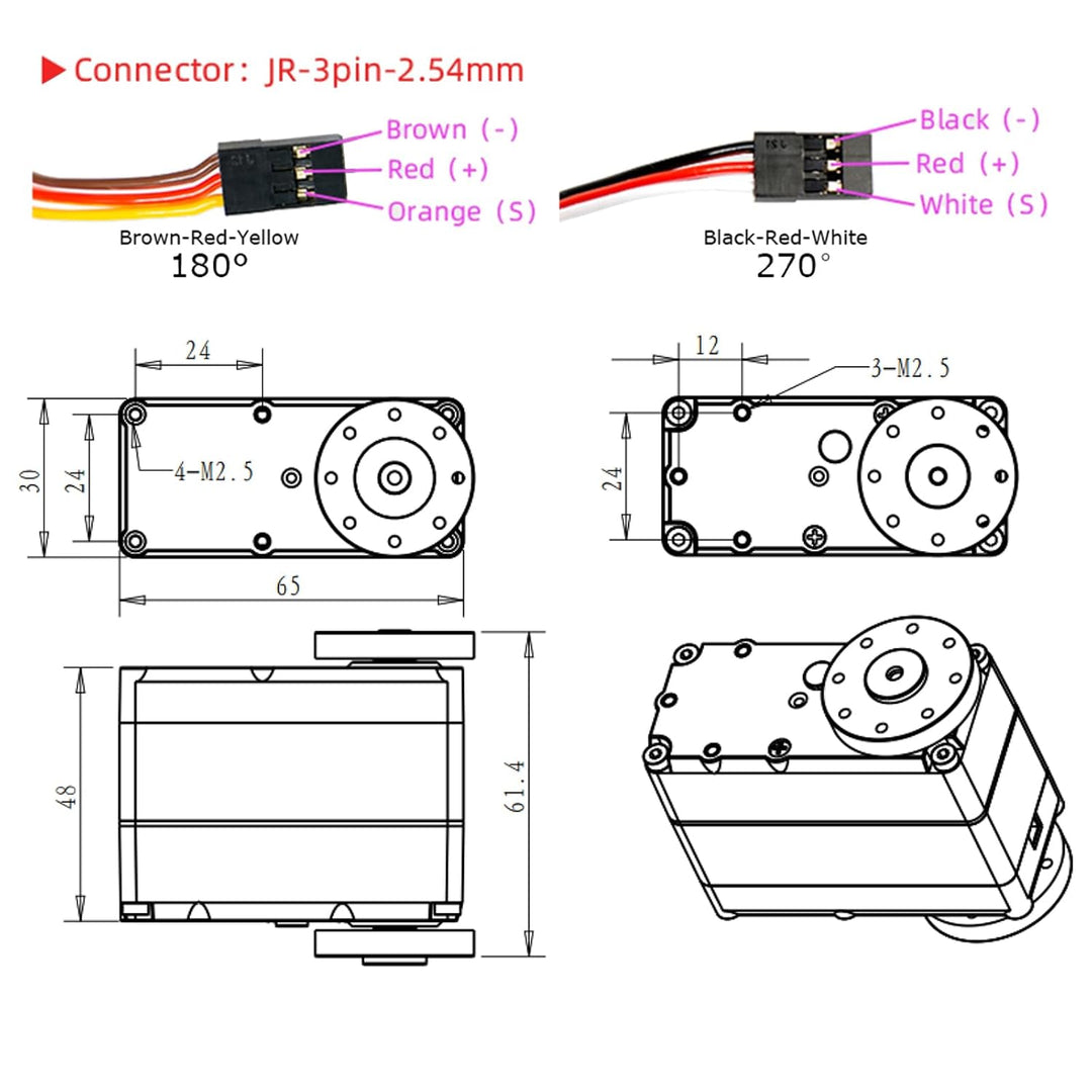 Wishiot RDS51150 150KG Servo Digital Metall Roboterservo 180 Grad hohes Drehmoment Vollmetallgetrieb