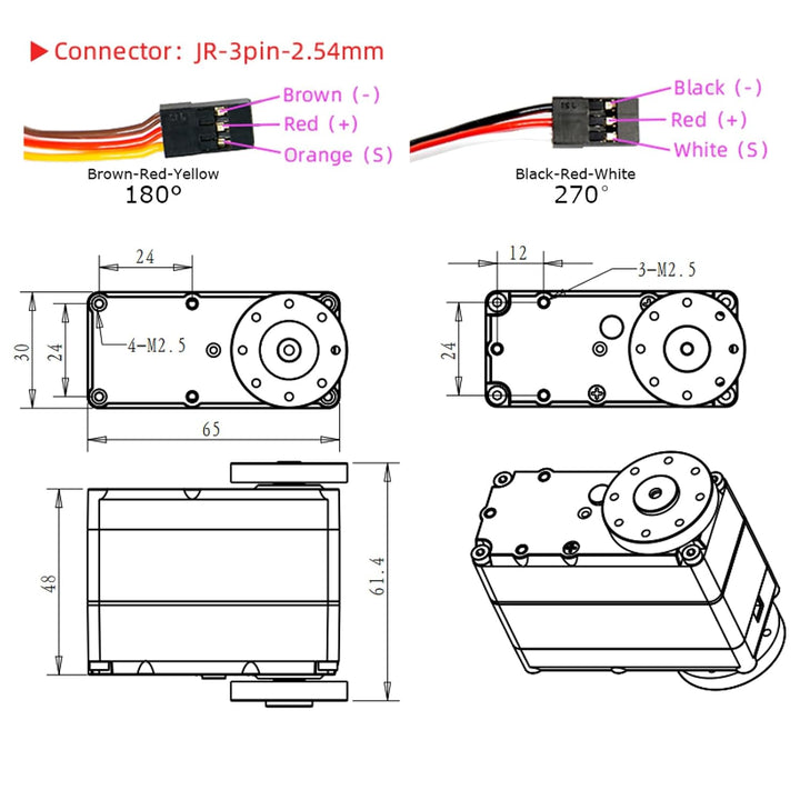 Wishiot RDS51150 150KG Servo Digital Metall Roboterservo 180 Grad hohes Drehmoment Vollmetallgetrieb