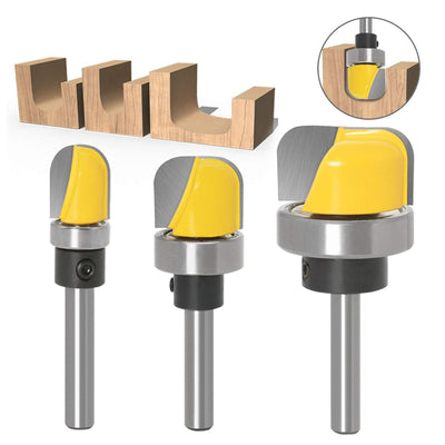 3pcs 6mm Shank Round Nose Router Bits Set Hochfester Core Box Router Bit Holzbearbeitung Fräswerkzeu