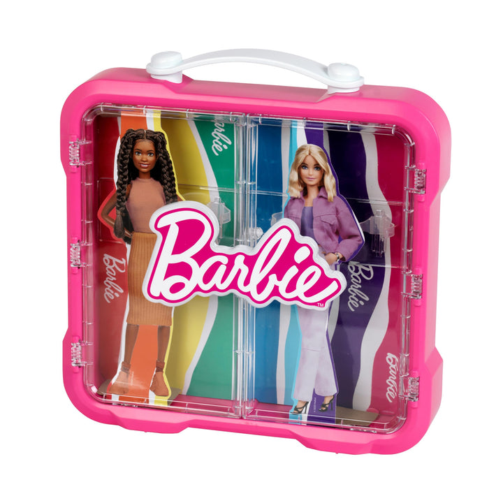 Theo Klein 5811 Barbie - Vitrinenkoffer für 4 Barbies mit leuchtendem Barbie Logo