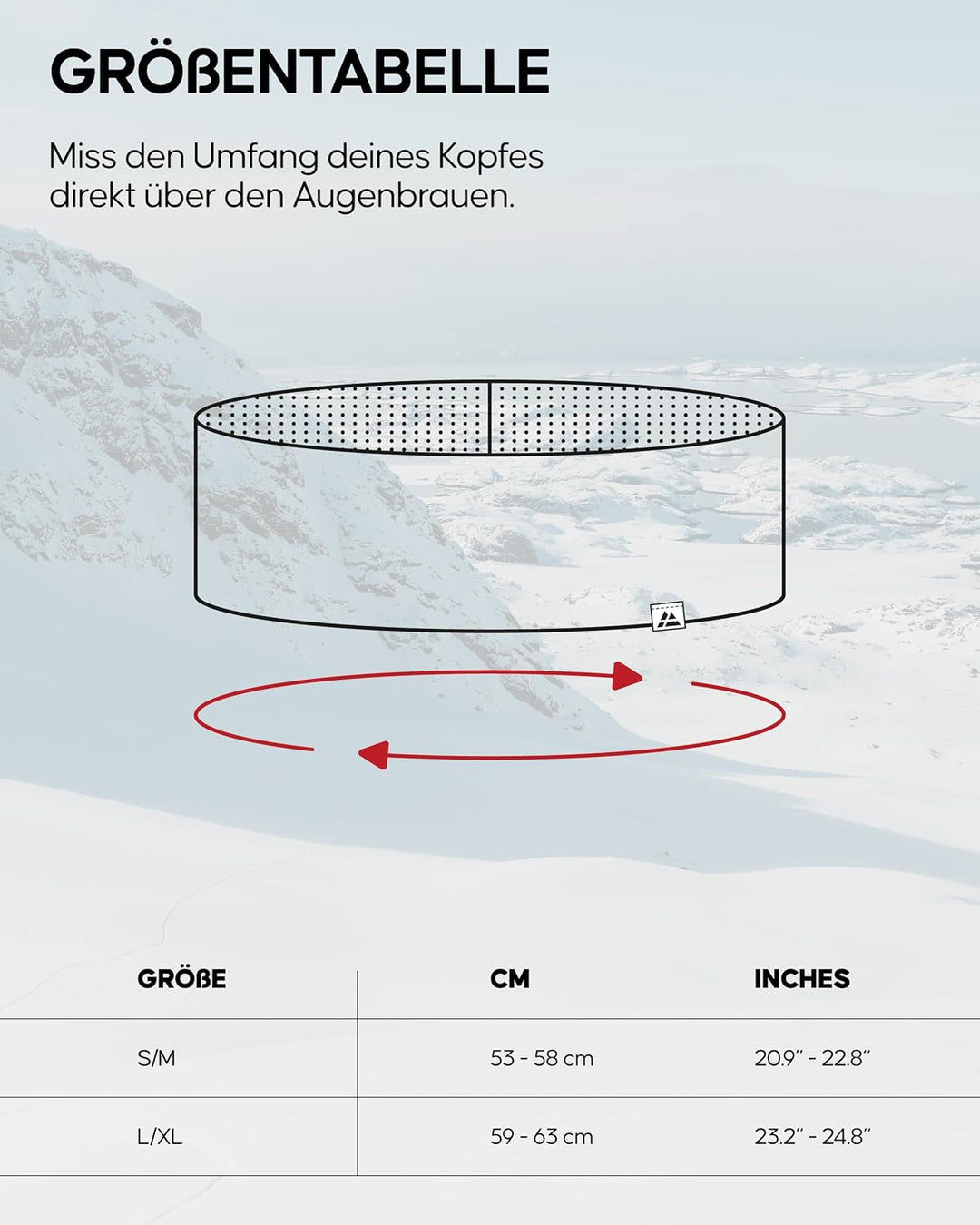 DANISH ENDURANCE Merino Fleece Stirnband, Thermo Headband, Winter Ohrenwärmer, Unisex, für Damen & H