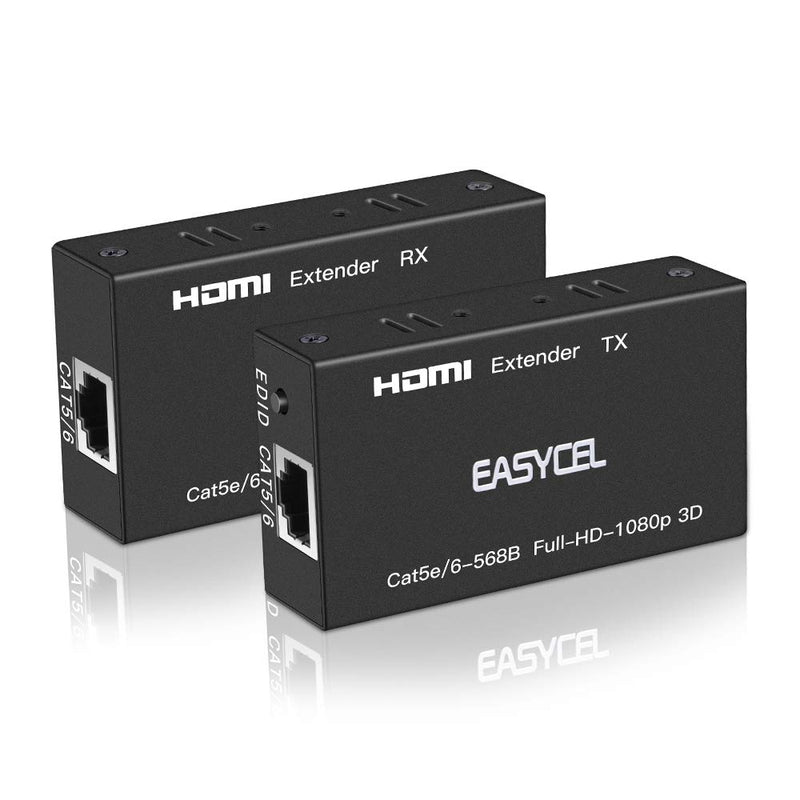 EASYCEL 60M HDMI Extender (Sender und Empfänger) Über Single RJ45 Cat5e Cat6 Cat7-Kabel bis zu 60m L