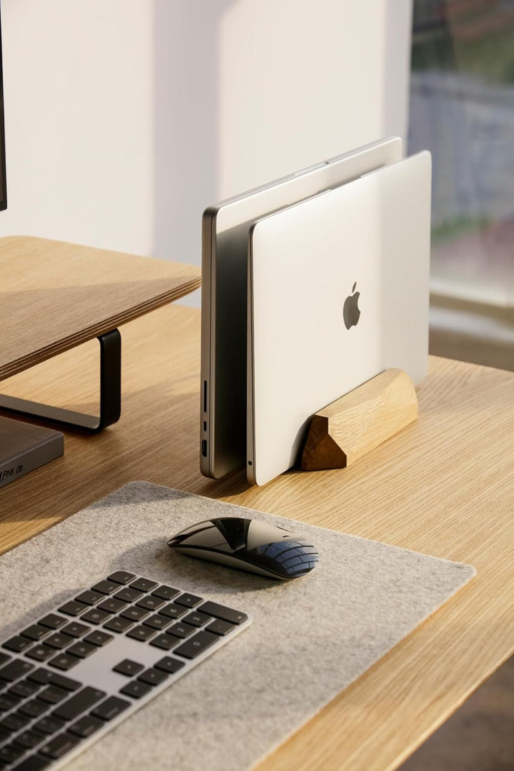 Oakywood Dual Laptop Dock - Doppelter Holzständer für Zwei Laptops oder Tablets - Sichere Aufbewahru