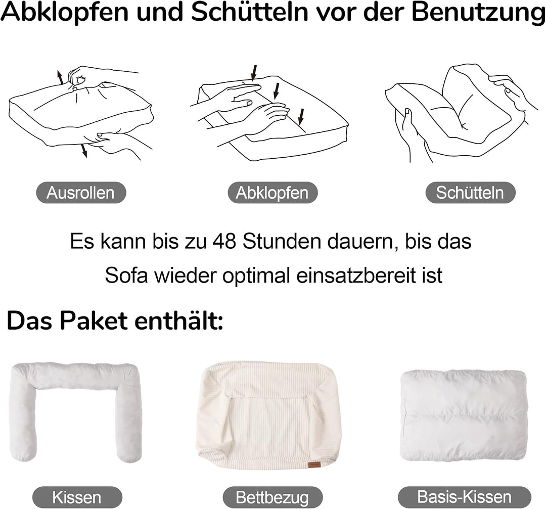 FUKUMARU Hundebett für grosse Hunde, Flauschiges &amp; Katensofa mit wasserabweisender TPU-Schicht, Cord