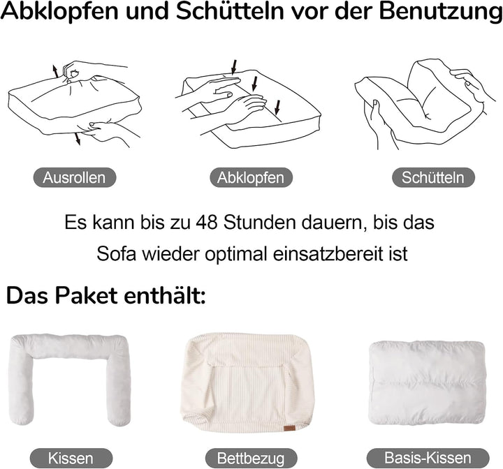 FUKUMARU Hundebett für grosse Hunde, Flauschiges &amp; Katensofa mit wasserabweisender TPU-Schicht, Cord