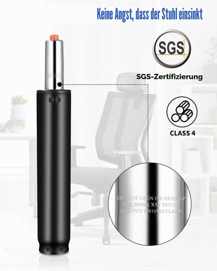 Gasdruckfeder Bürostuhl 275-410 mm, 450KG Belastbarkeit, 5 Rollen für Office Chair und Gaming Stuhl