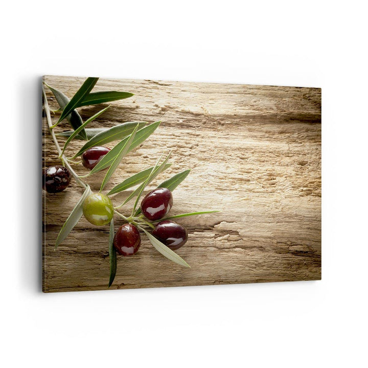 Bilder auf Leinwand 100x70cm Leinwandbild Oliv italien aroma diät Gross Wanddeko Bild Schlafzimmer K