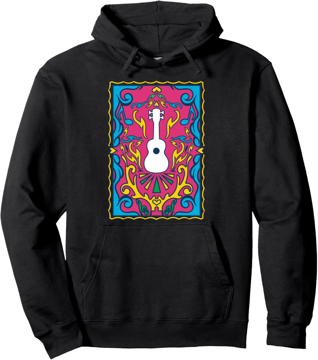 Gitarrist Akustik Musikinstrument Musik Uke Musikalisch Pullover Hoodie