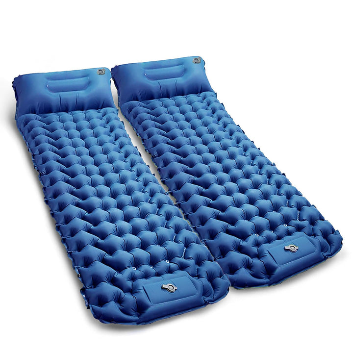 CALIYO Isomatte Camping 2Pcs – Verdickte Luftmatratze mit FusspressPumpe, Ultraleicht &amp; Wasserdicht
