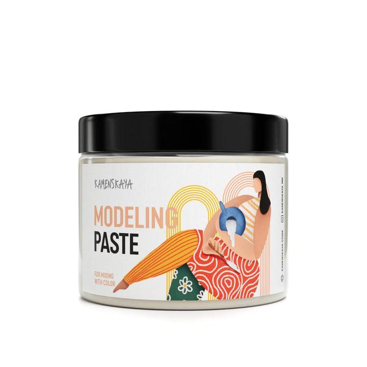 KAMENSKAYA Strukturpaste für Acrylmalerei, 500 ml (815 g) Fein Elfenbein 500 ml, Fein Elfenbein 500