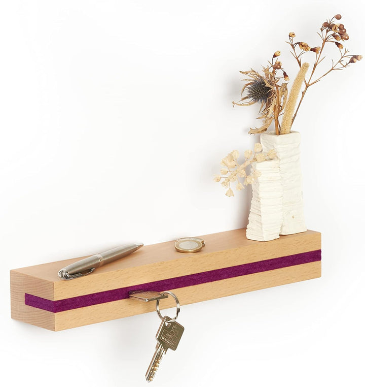 Buchenbusch urban design Schlüsselbrett Buche, Filzeinlage Flieder (72 Varianten), Schlüsselleiste H