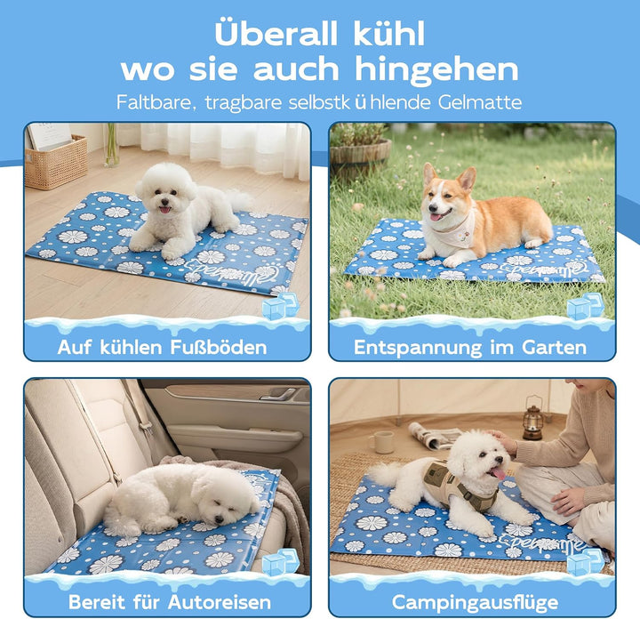 Pet Prime Hundekühlmatten 50x40cm, Kühlmatte für Hunde, Haustierkühlmatte für Kisten, Hundehütten un