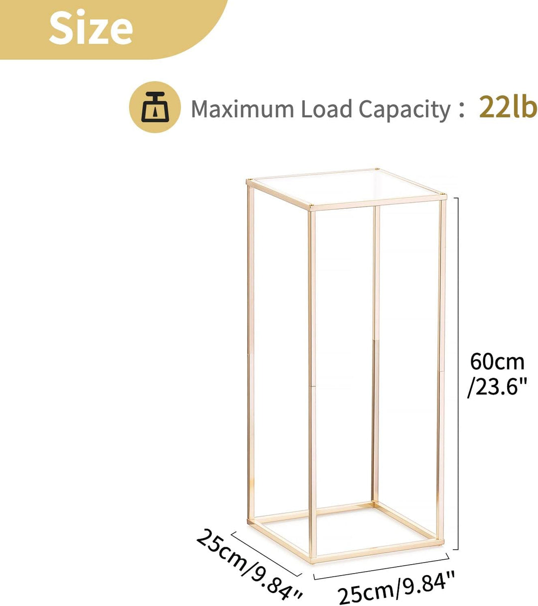 Nuptio 2 Stück Hochzeit Mittelstücke Goldvasen 60cm Hoch Blumenständer Metall Bodenvase Säule Geomet