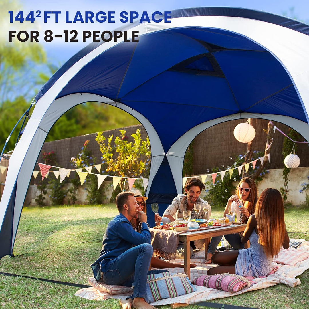 UNICAMPER Event Shelter Pavillon, Strandzelt UPF 50+, 3,6 x 3,6 m, Wasserdicht und Regenfest, Kuppel