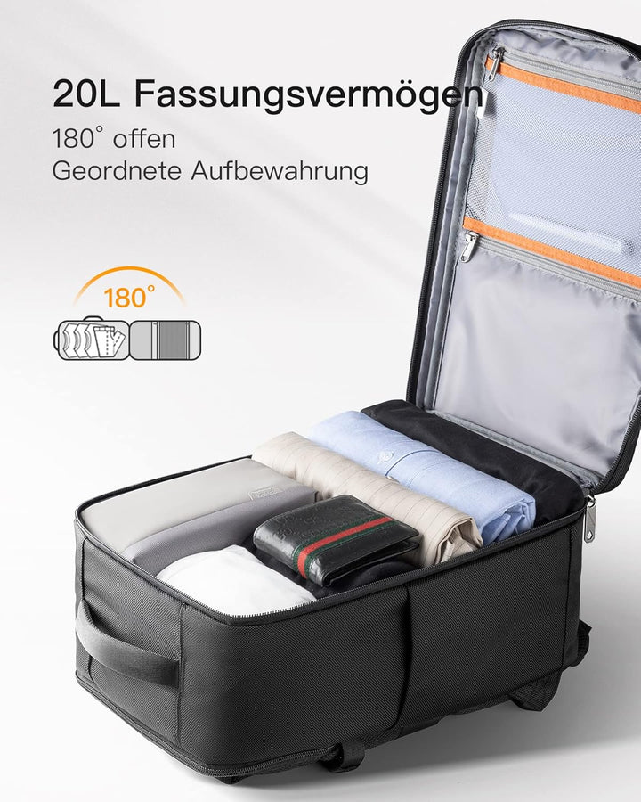Inateck 20L Ryanair Handgepäck 40x20x25 Reiserucksack Flugzeug Laptop Rucksack kompatibel mit 14-Zol