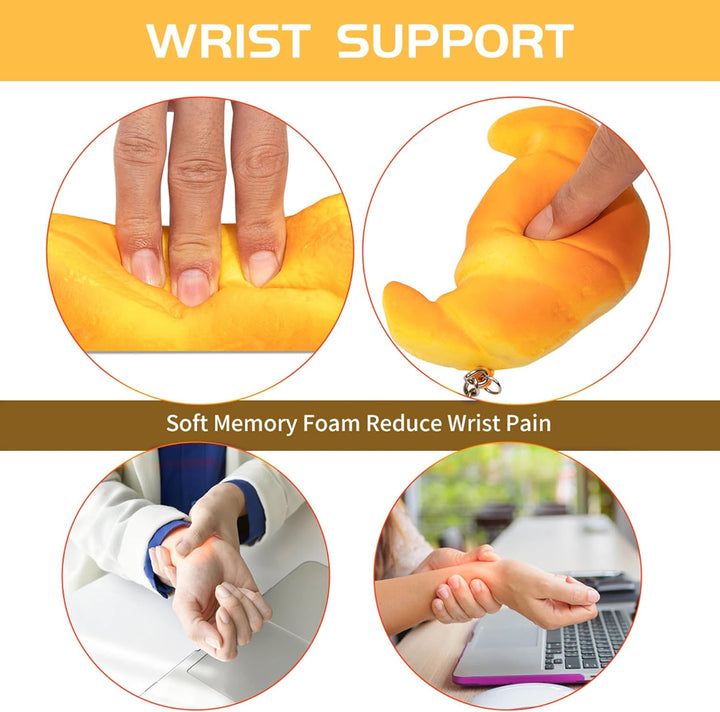 Weiche Toastbrot-Baguette-Form, rutschfeste Tastatur-Handgelenkauflage für Büro, Computer, Laptop un