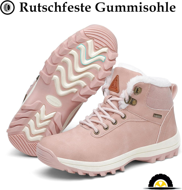 Mishansha Damen Herren Winterschuhe Warm Gefüttert Winterstiefel Wasserdicht Trekking Wanderschuhe G