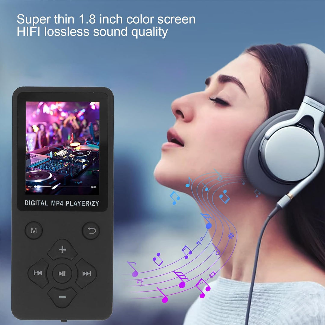 MP3-Player MP4-Player, Verlustfreier HiFi-Musikplayer mit Bluetooth 5.0, 1,8-Zoll-Farbbildschirm, Tr