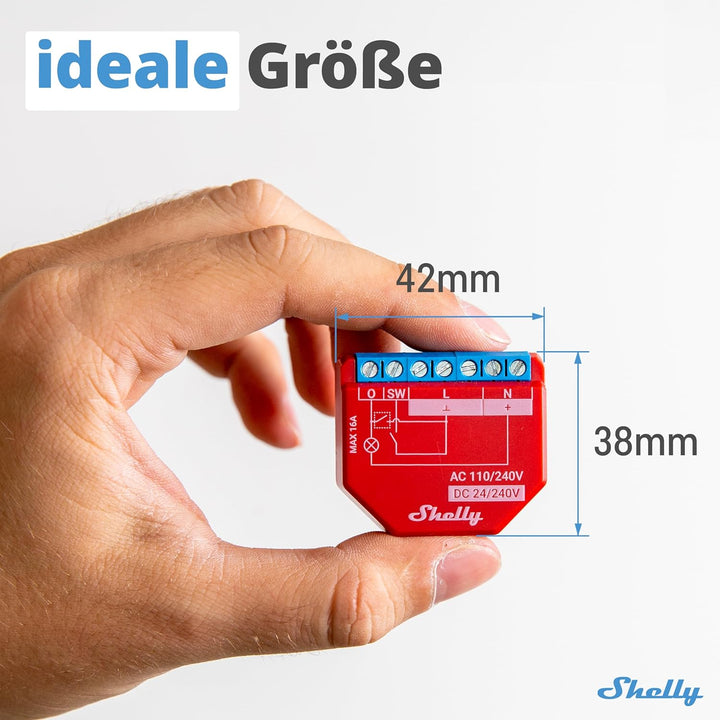 Shelly Plus 1PM | WiFi & Bluetooth Smart-Relais-Schalter mit Leistungsmessung | Hausautomatisierung