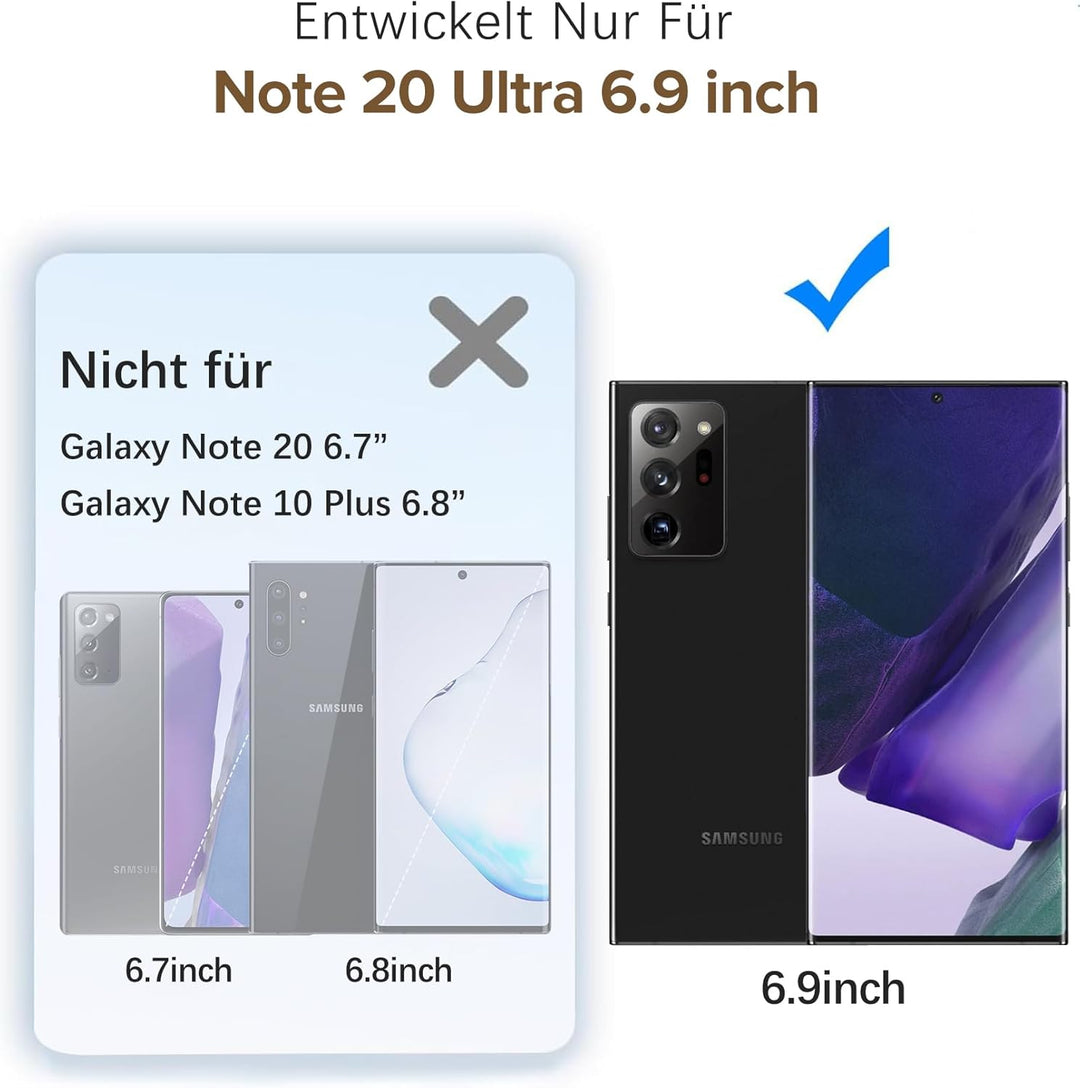 für Samsung Galaxy Note 20 Ultra Hülle Magnetisch mit Panzerglas, Carbonfaser Optik Handyhülle, Stos
