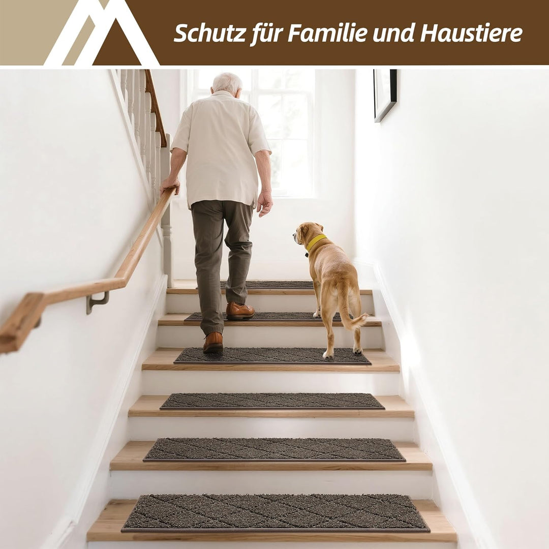 COSY HOMEER Stufenmatten Innen 70x22cm(4 Stück), Treppenstufen Matten rutschfest für Kinder, Ältere