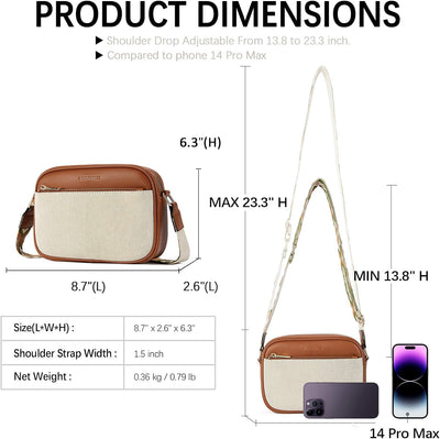 BOSTANTEN Damen Handy Umhängetasche, Crossbody Bag mit verstellbarem Breiter Gurt, PU Leder Gesteppt