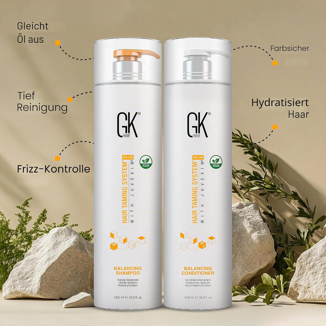 GK HAIR Global Keratin Balancing Shampoo and Conditioner Sets (1000ml/33.8 Fl Oz) For Oily &amp; Color T