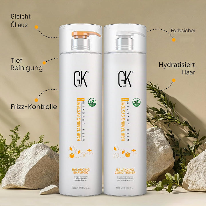 GK HAIR Global Keratin Balancing Shampoo and Conditioner Sets (1000ml/33.8 Fl Oz) For Oily &amp; Color T