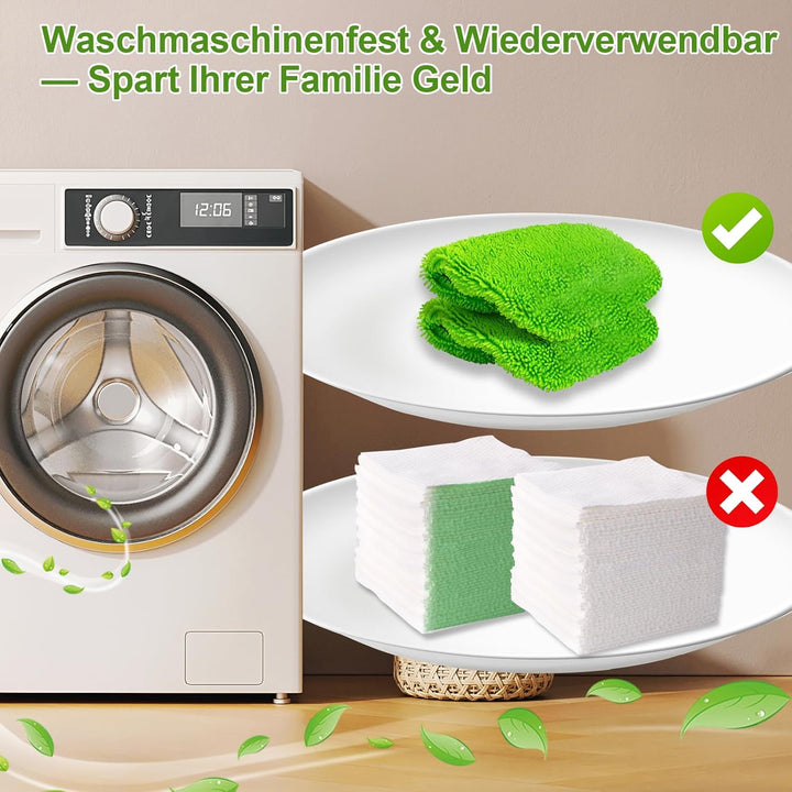 16 Stück für Swiffer Bodentücher Tücher Mikrofaser Set, Waschbare Mikrofaser Bodentücher,Feucht- und