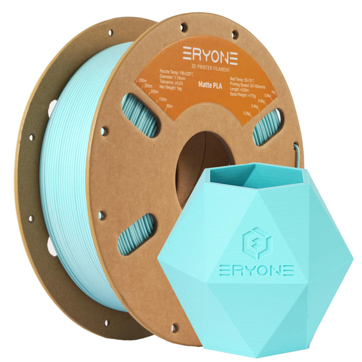 ERYONE Matte PLA 3D Drucker Filament 1.75mm, Massgenauigkeit +/- 0.03 mm, 1 kg 1 Spule, Matte Minzgr