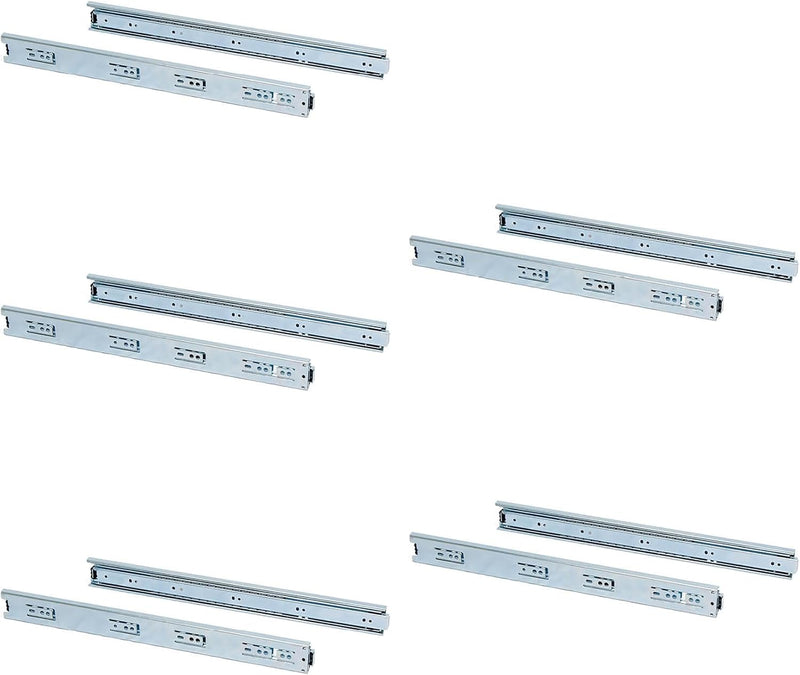 Emuca 3043505 Set Schubladenführungen, vollauszug mit Rollen 45 x 450 mm, Lot von 5, Verzinktem, 450