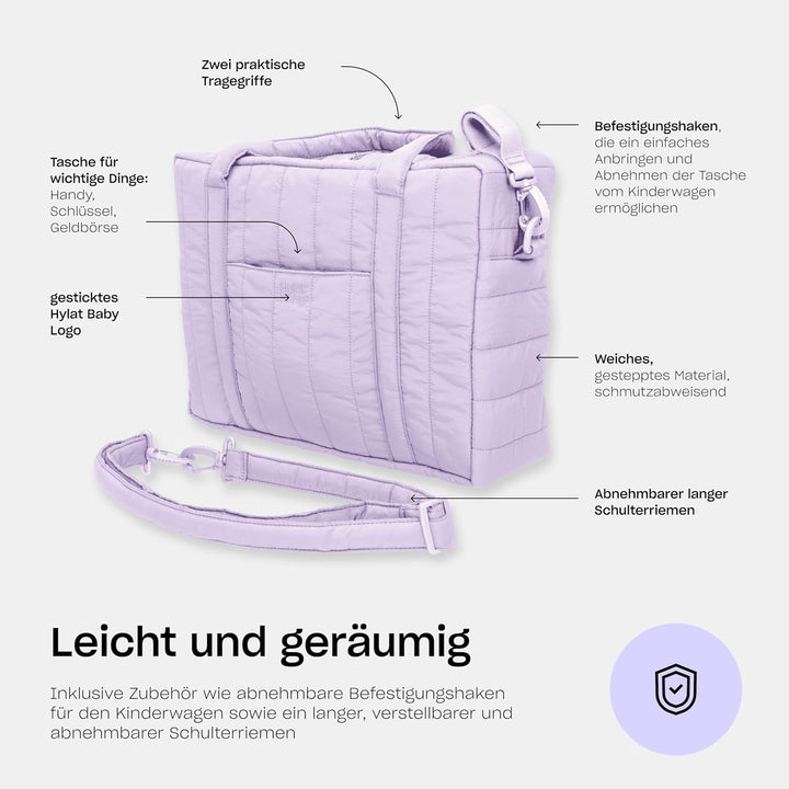 Hylat Baby Wickeltasche mit Wickelunterlage und Baumwolltasche - moderne Tasche für Windeln und Kind