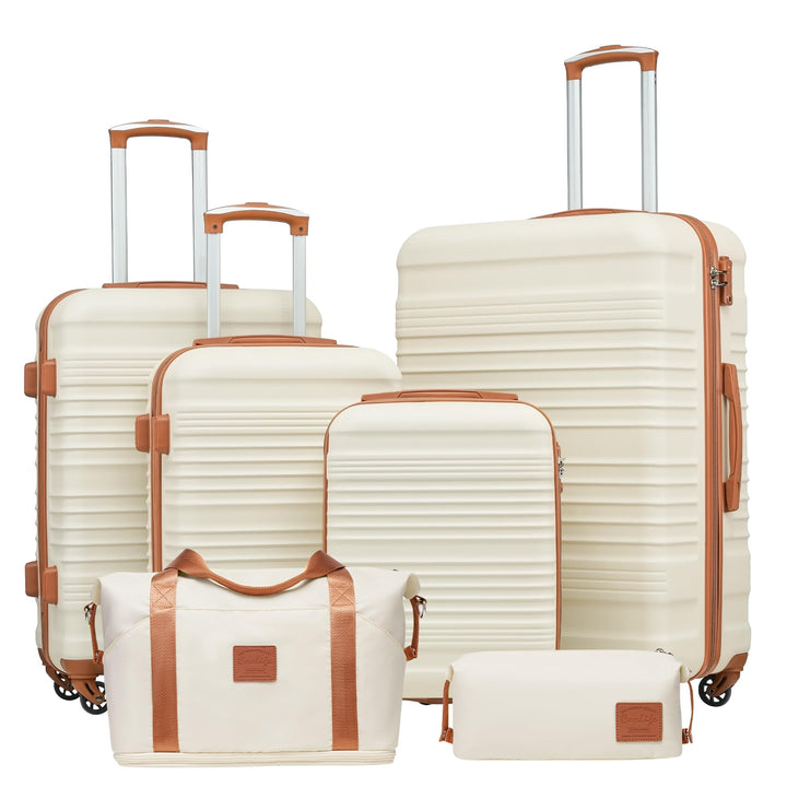 COOLIFE Koffer-set Trolley Koffer ABS Hartschale Reisekoffer 4 Rollen TSA-Schloss einziehbarer Troll