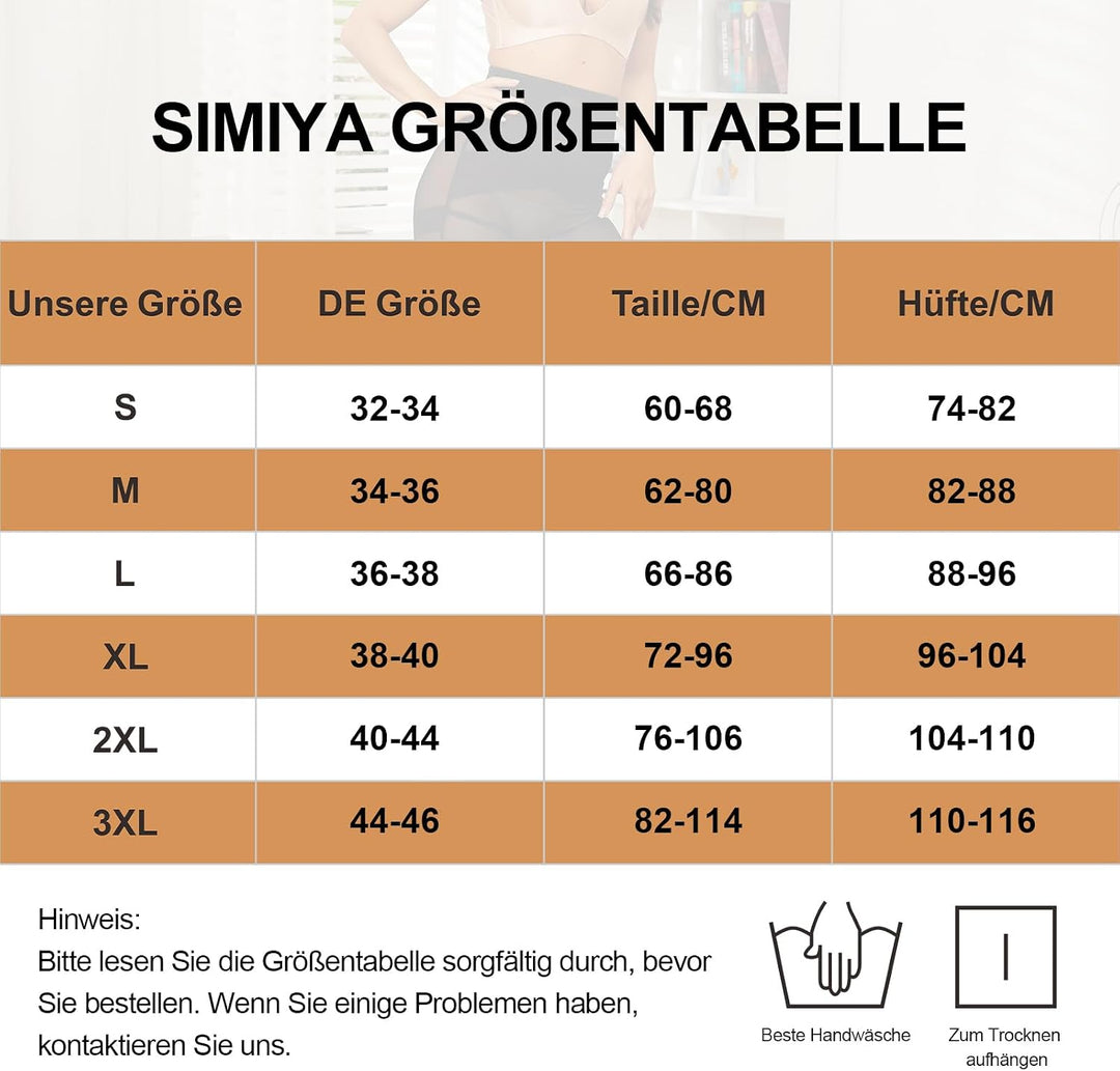 SIMIYA Bauchweg Unterhose Damen Shapewear Hohe Taille Unterwäsche Figurenformend Miederhose Bauchkon