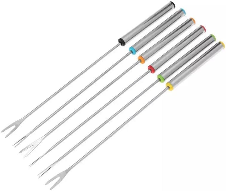 Fondue Set| aus Gusseisen mit 6 Gabeln, Geeignet für Käse- Schoko- und Fleisch-Fondue, 1,5l, Schwarz