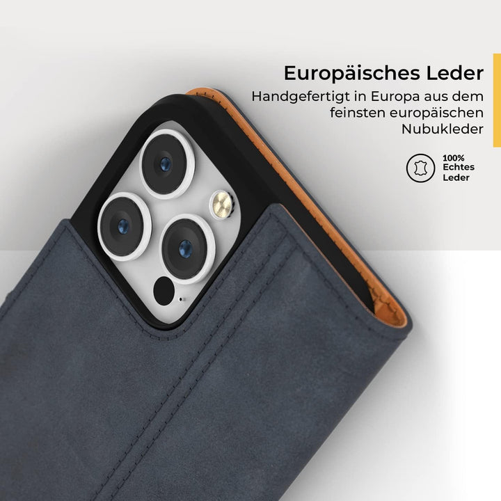 Snakehive iPhone 14 Pro Max Hülle Leder | Stylische Handyhülle mit Kartenhalter & Standfuss | Handyh