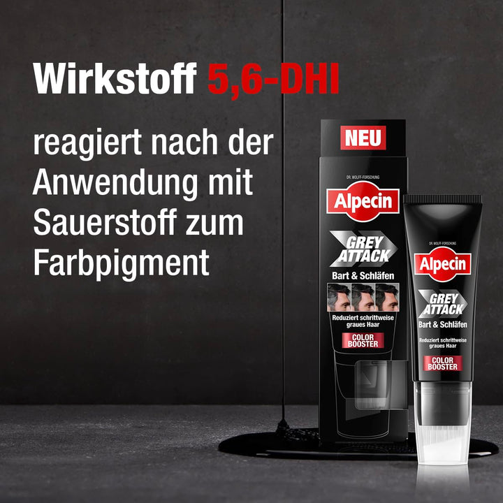 Alpecin Grey Attack Bart & Schläfen Color Booster 50 ml - Graue Haare an Bart und Schläfen abdecken