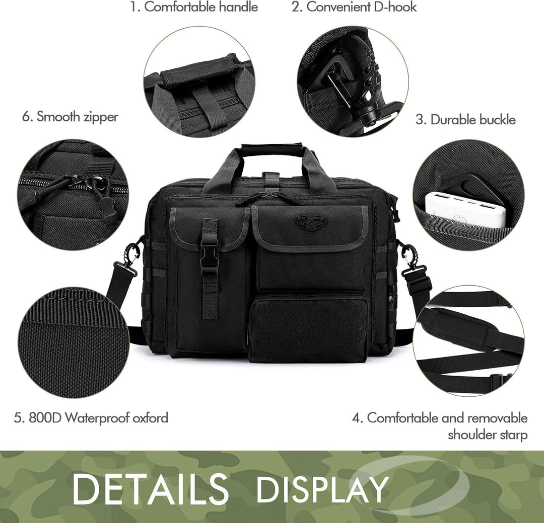 BAGZY Multifunktional Taktische Tasche, Herren Militär Tasche Umhängetasche Arbeitstasche 14/15.6/17