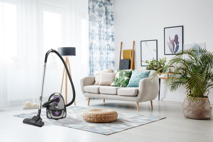 Bestron Staubsauger mit Beutel, Bodenstaubsauger inkl. 3 Staubsaugerbeutel, 94cm Teleskopstange & um