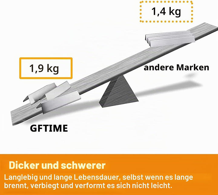 GFTIME 38,9cm Flavorizer Bar 7635 für Weber Spirit I E210/220 &amp; II E210/S210 (mit vorderen Brennerkn
