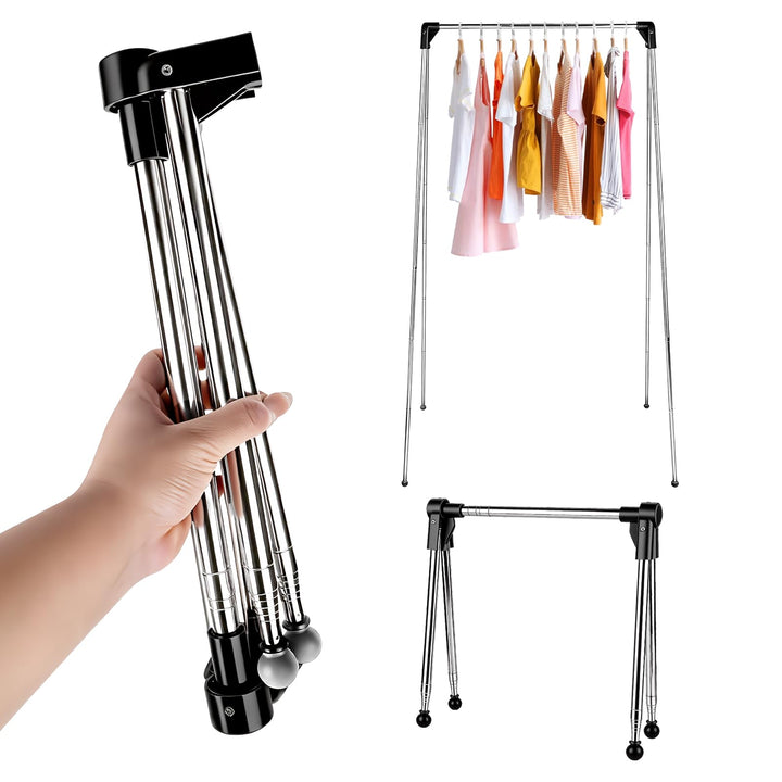 Tragbarer Wäscheständer, faltbar, 33–71,1 cm, tragbarer Reise-Kleiderständer, zusammenklappbare Klei