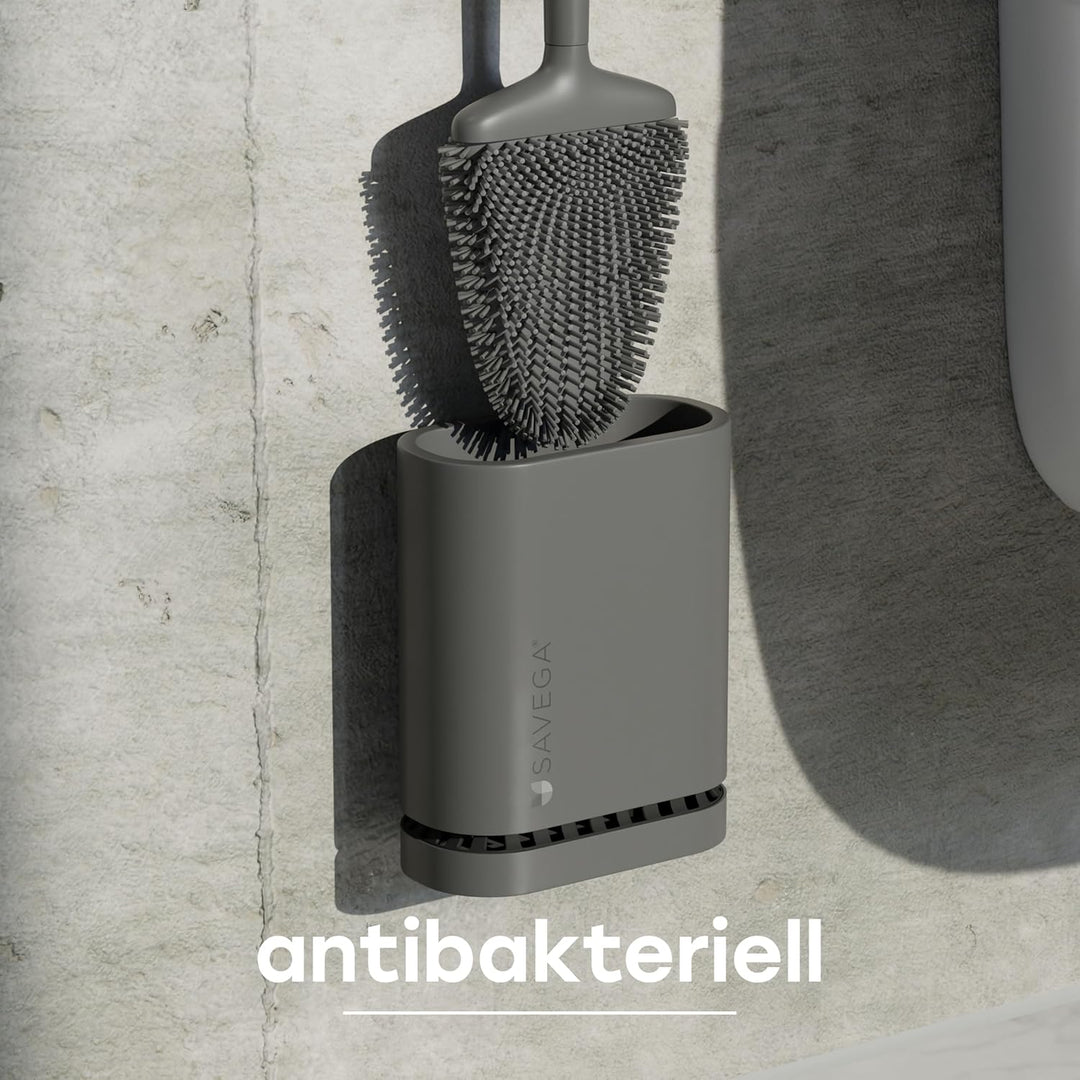 SAVEGA - Silikon Klobürste mit flachem und biegsamem Kopf - Toilettenbürste aus Silikon mit schnell