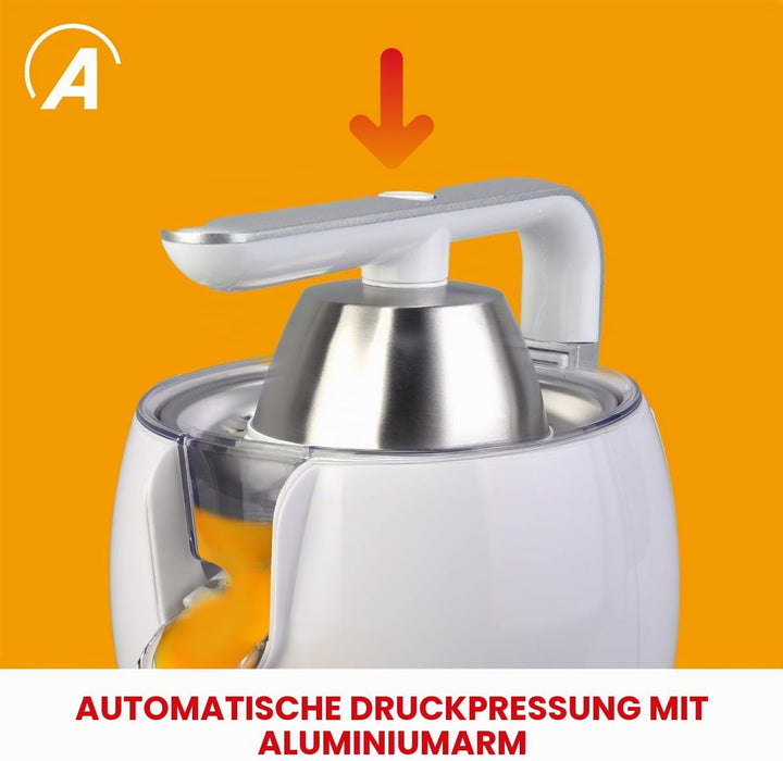 Ardes Arspre03W Juice Art W Elektrische Zitruspresse mit Druck - Leistung 500 W, 0,5 l Edelstahlfilt
