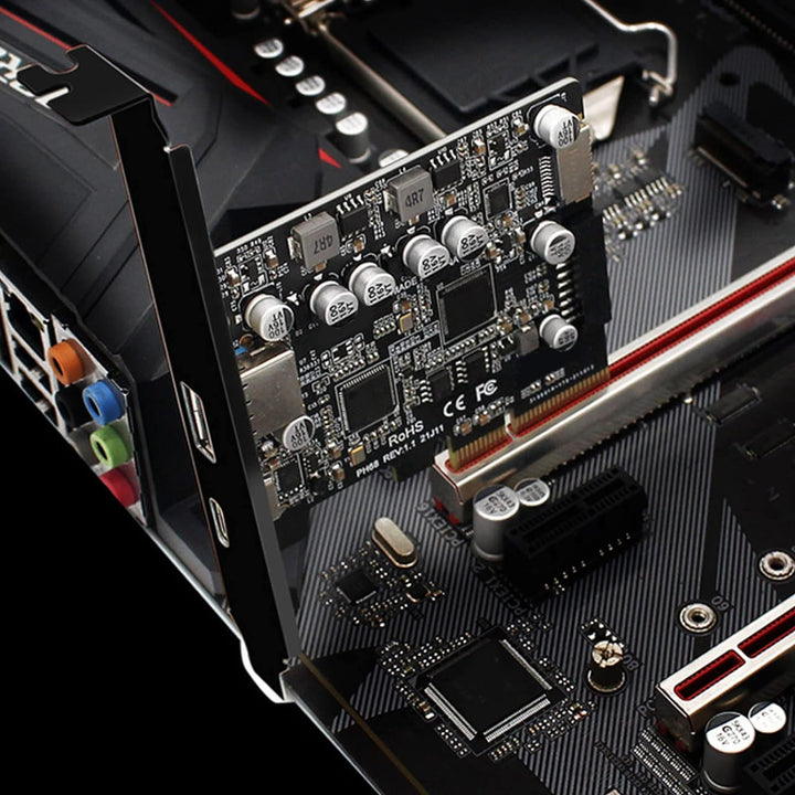 ASHATA PCI Express zu USB 3.2 GEN 2 Front Typ C Erweiterungs Karte, 10Gbps Max Speed USB C Anschlüss